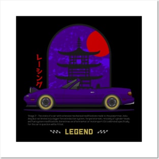 Tuner Purple NA Miata Roadster JDM Posters and Art